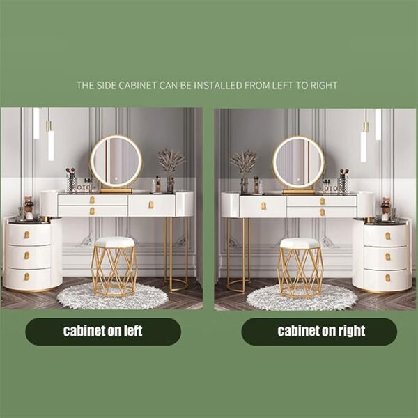 Mobilier intelligent Coiffeuse de princesse moderne simple et multifonctionnelle Coiffeuse d'appoint avec chaise miroir Table intelligente