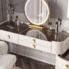 Mobilier intelligent Coiffeuse de princesse moderne simple et multifonctionnelle Coiffeuse d'appoint avec chaise miroir Table intelligente